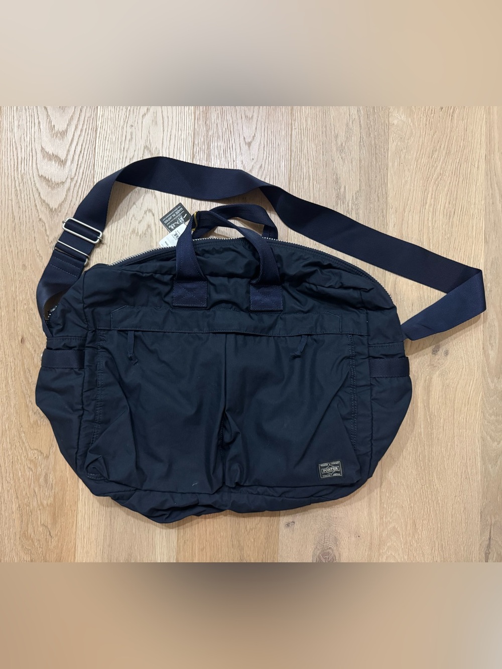 NWT Porter Yoshida Grain Boston Bag Navy Made in Japan